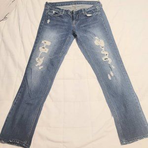 J CREW Distressed Denim Jeans Boyfriend 31